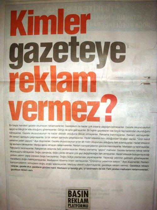 gazete reklam türü